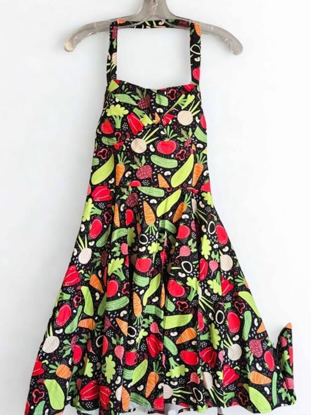 Eva Rose for attic salt halter pinup style Dress Vegetable Print
